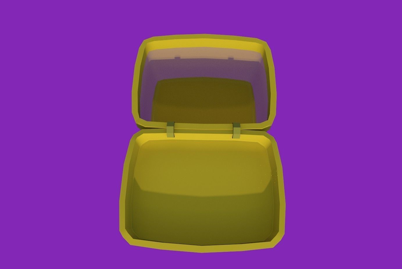 Basket yellow Low-poly 3D model_10