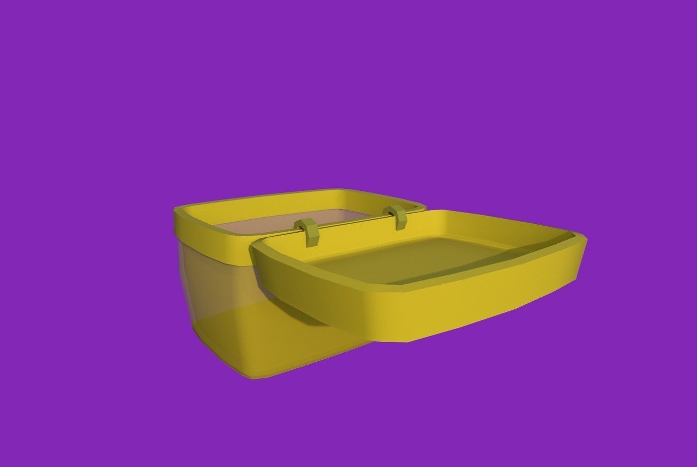 Basket yellow Low-poly 3D model_2