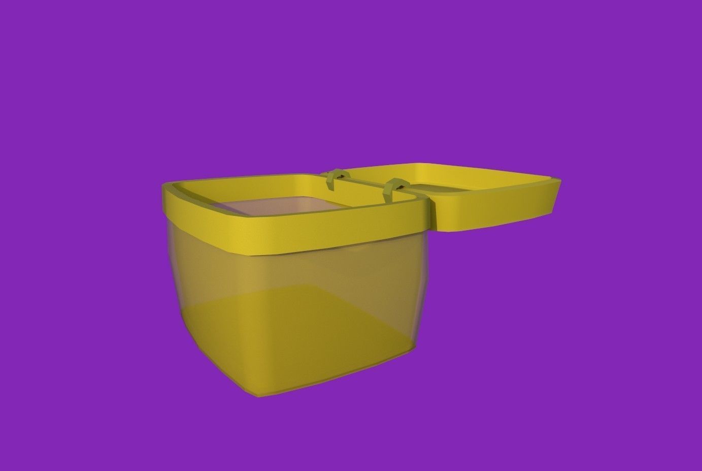 Basket yellow Low-poly 3D model_5