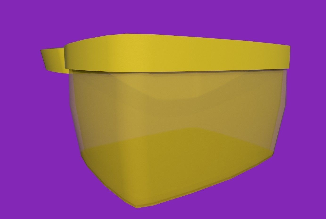 Basket yellow Low-poly 3D model_6