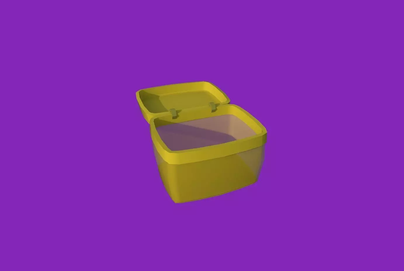 Basket yellow Low-poly 3D model_0