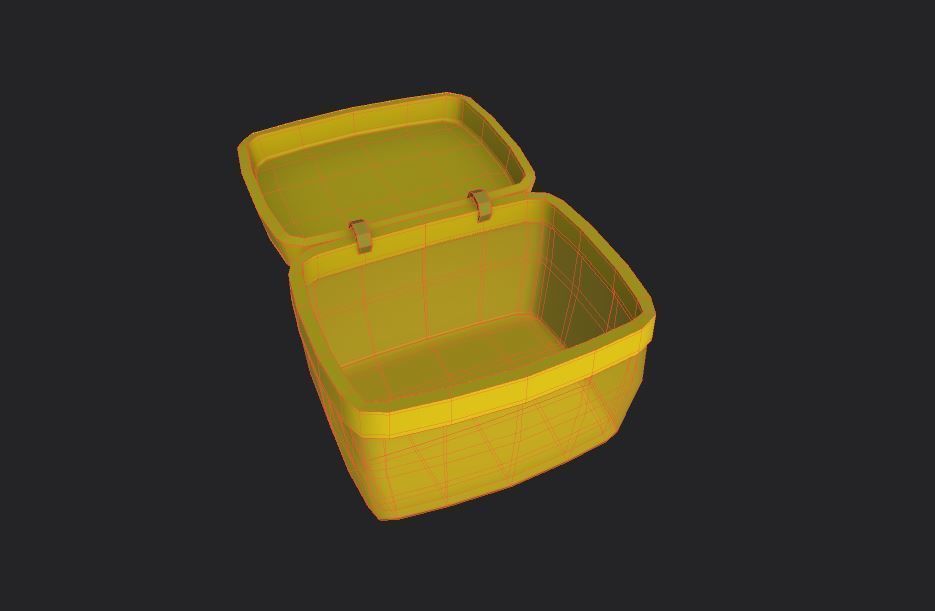 Basket yellow Low-poly 3D model_13