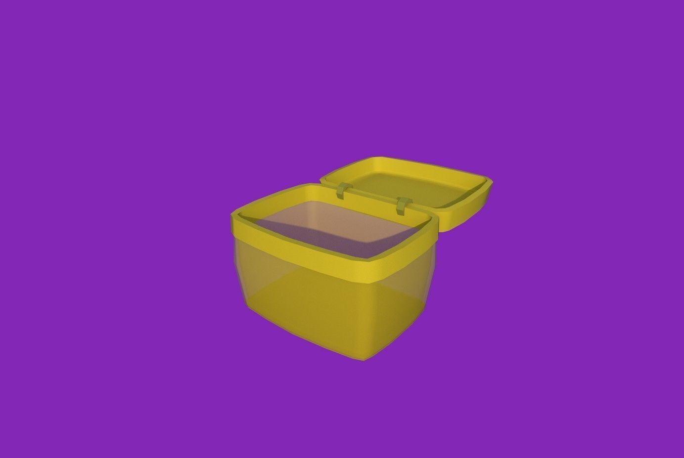 Basket yellow Low-poly 3D model_3