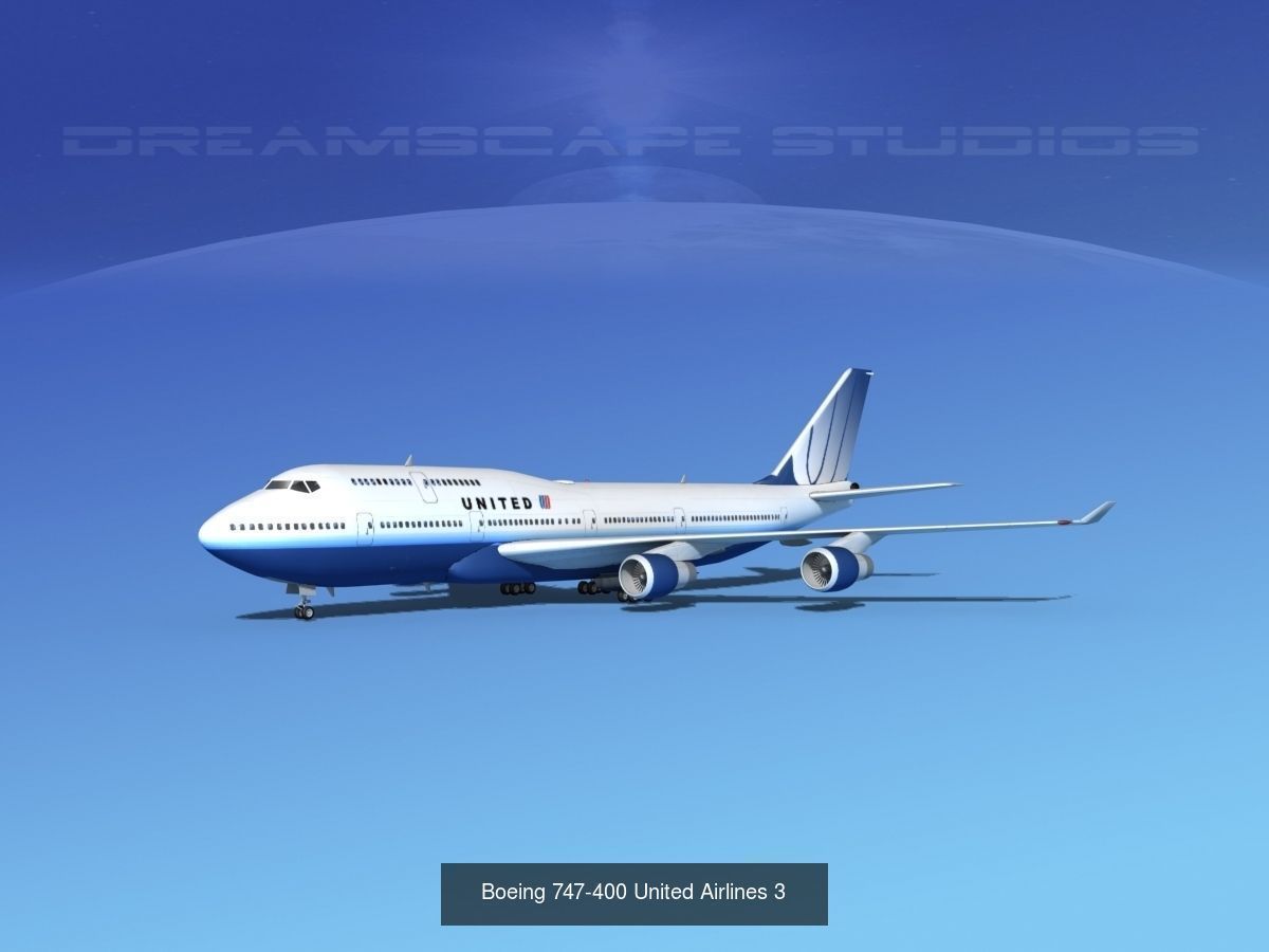48 United Airlines Jetliners 3D Model Collection_16