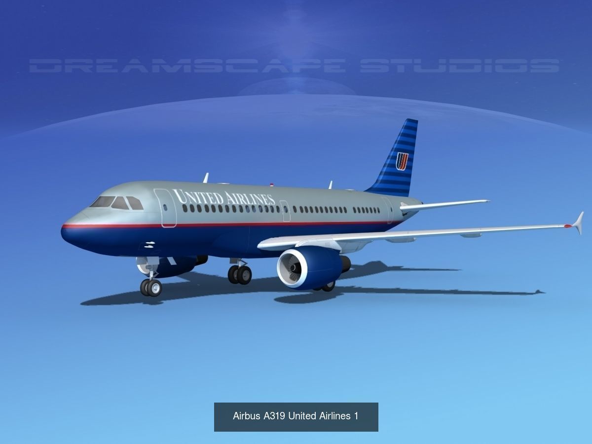 48 United Airlines Jetliners 3D Model Collection_49