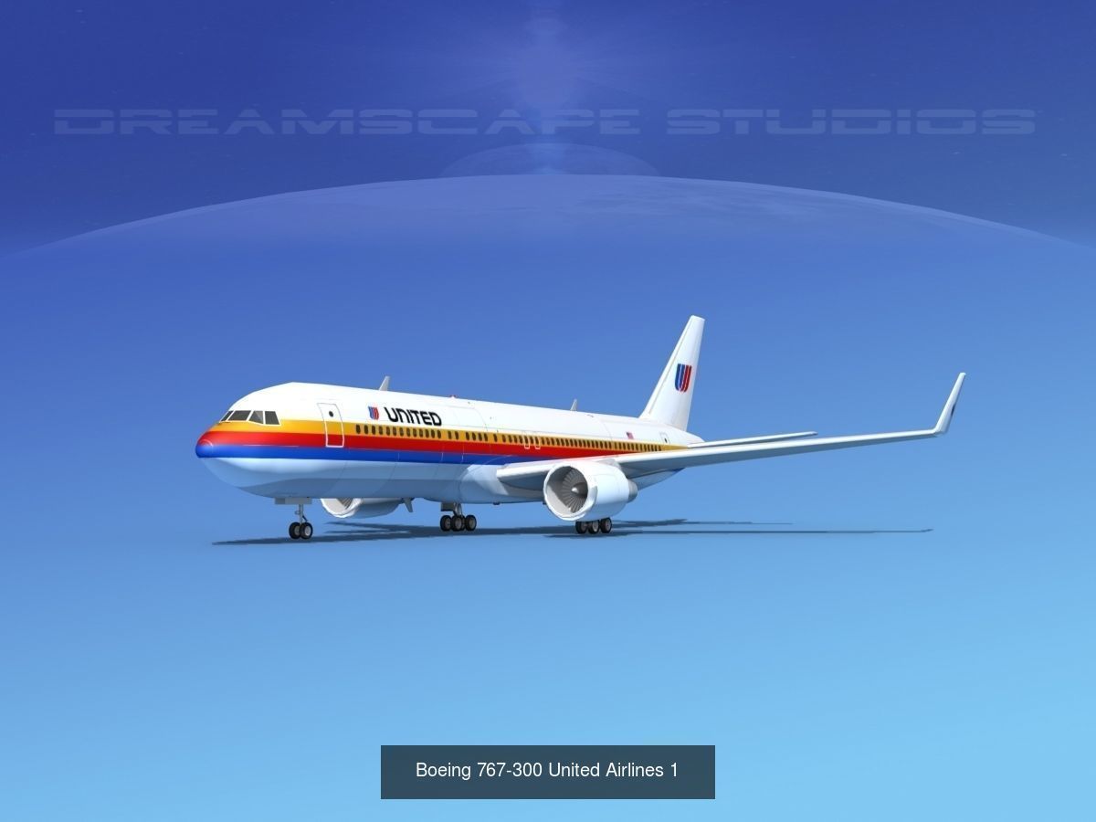48 United Airlines Jetliners 3D Model Collection_46