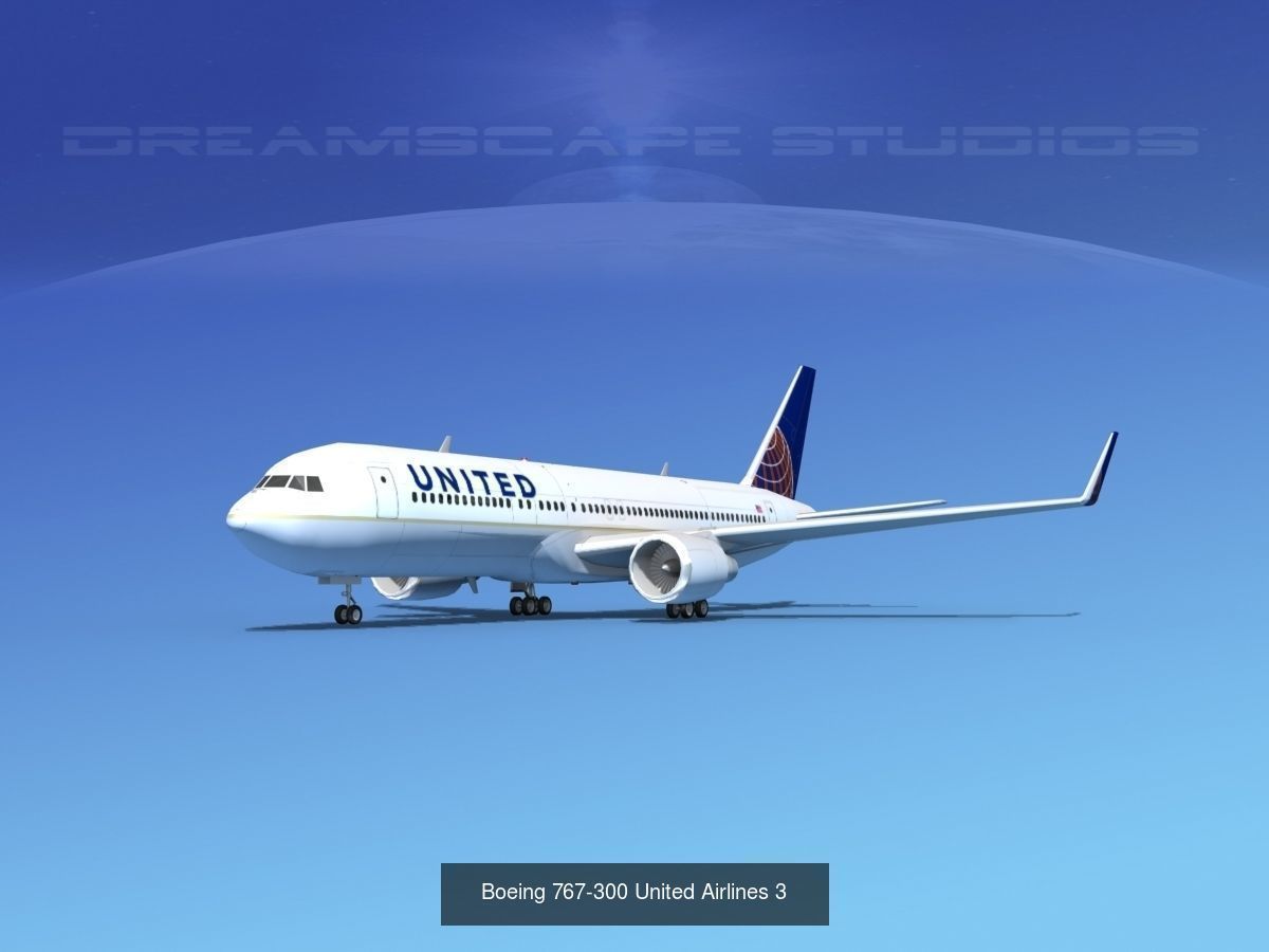 48 United Airlines Jetliners 3D Model Collection_48