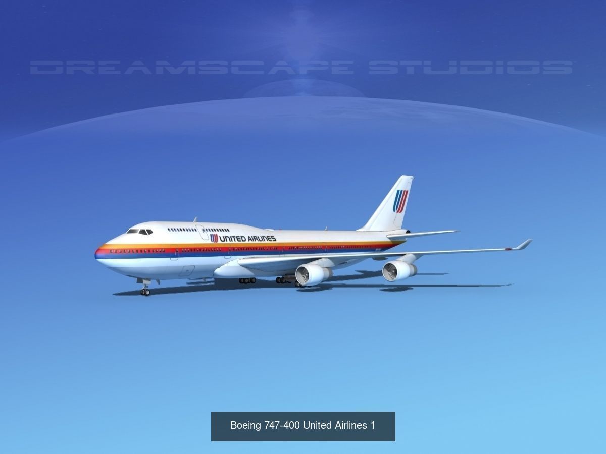 48 United Airlines Jetliners 3D Model Collection_14