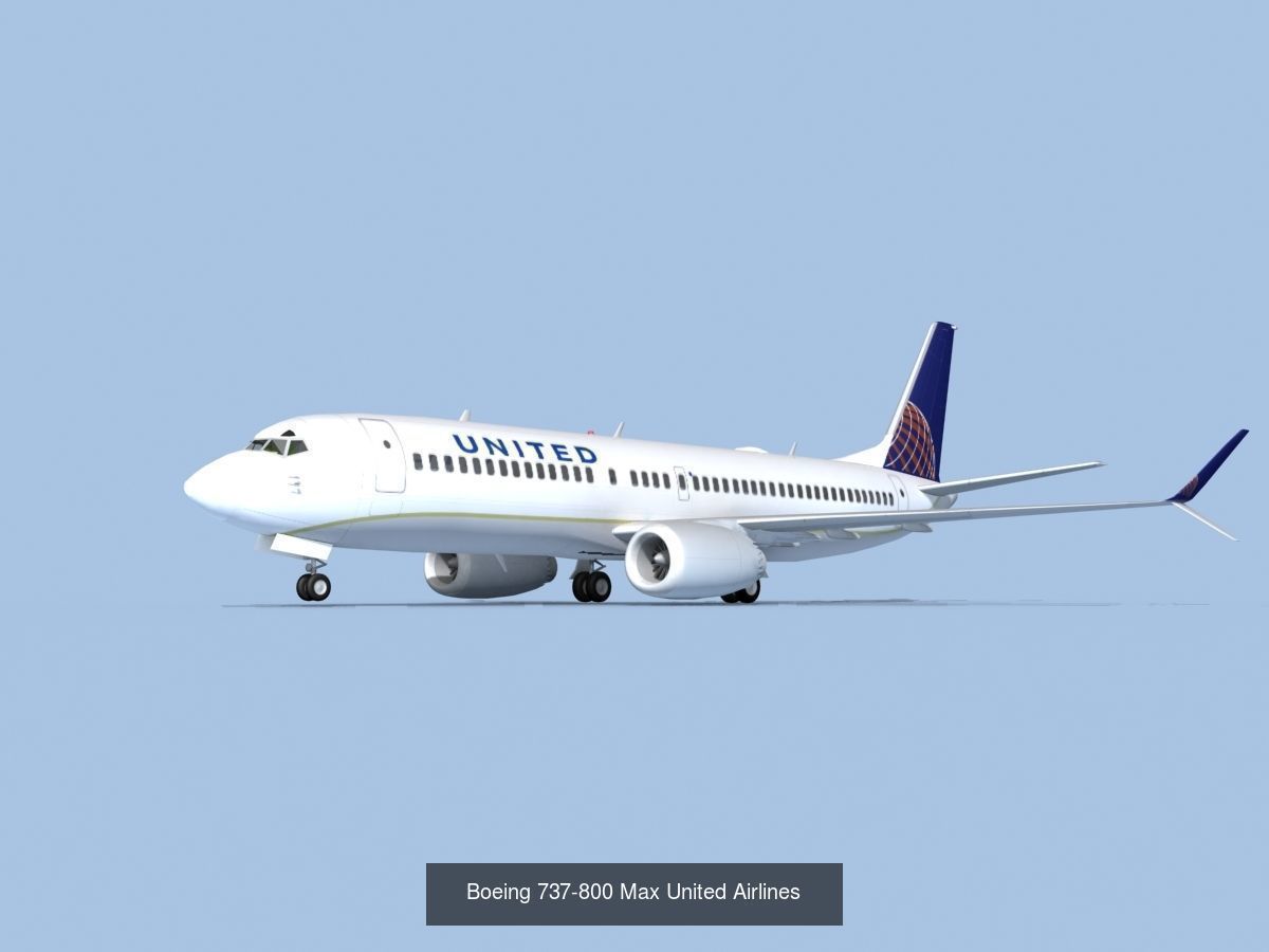 48 United Airlines Jetliners 3D Model Collection_52