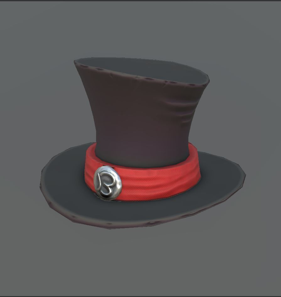 Hat retro Low-poly 3D model_3