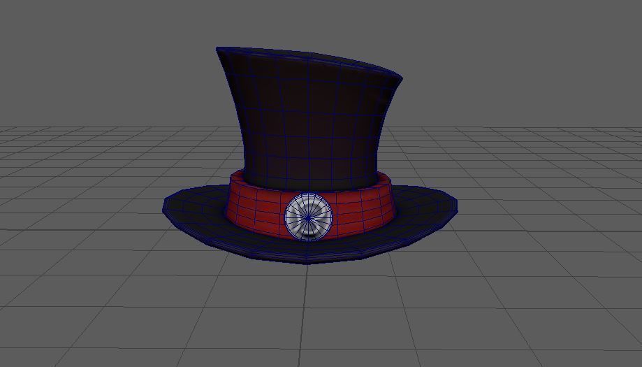 Hat retro Low-poly 3D model_7
