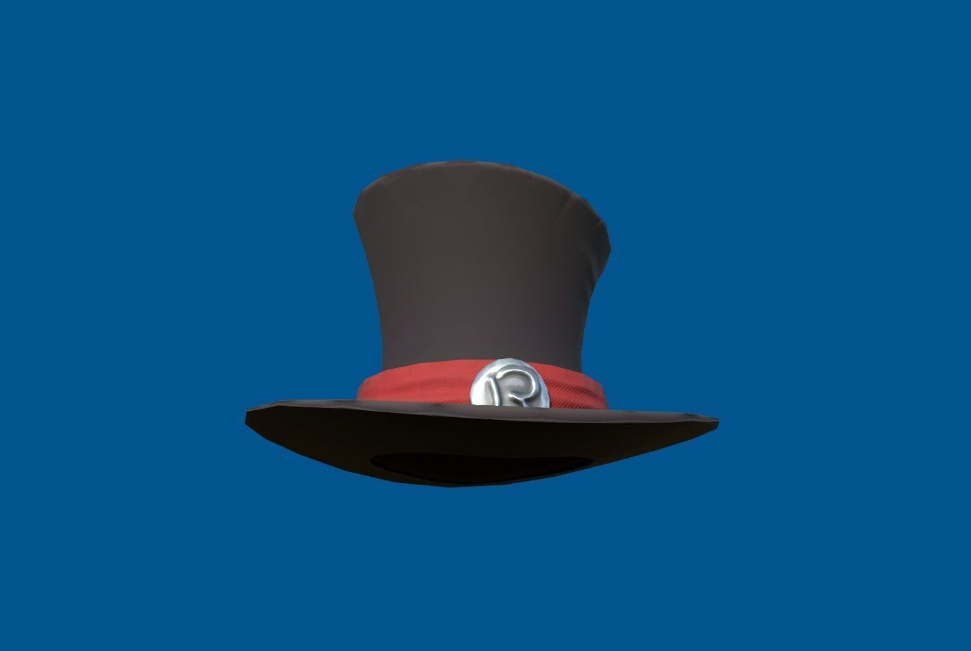Hat retro Low-poly 3D model_9