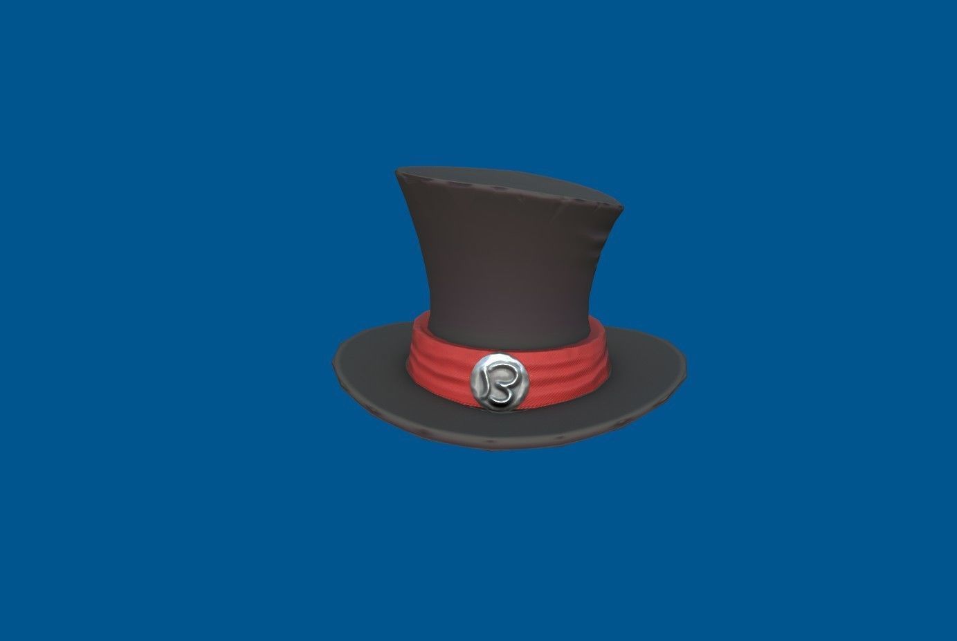 Hat retro Low-poly 3D model_2
