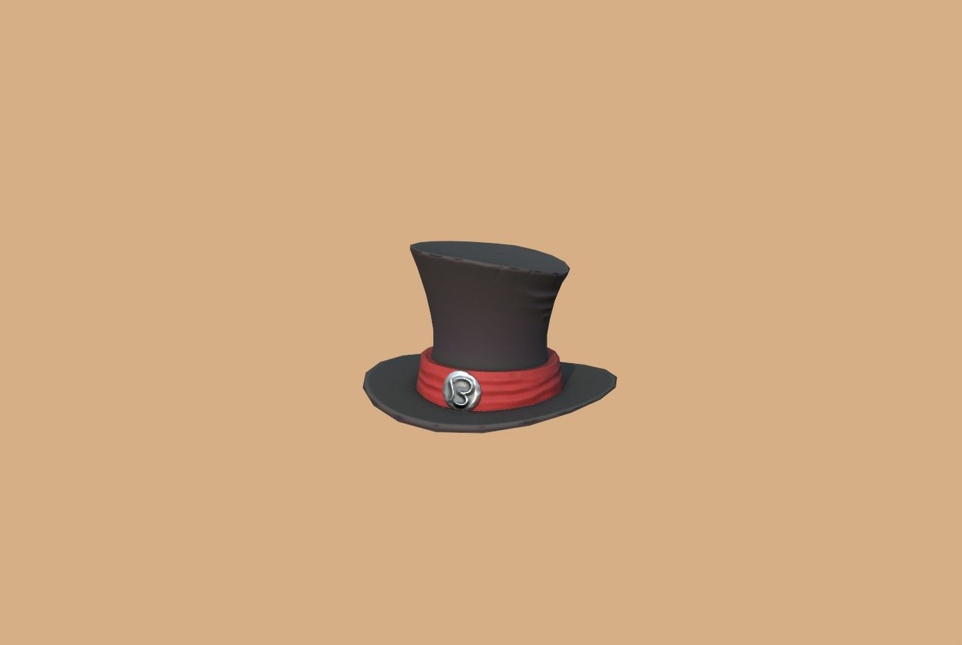 Hat retro Low-poly 3D model_1