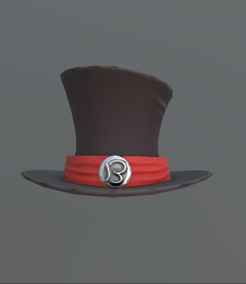 Hat retro Low-poly 3D model_6