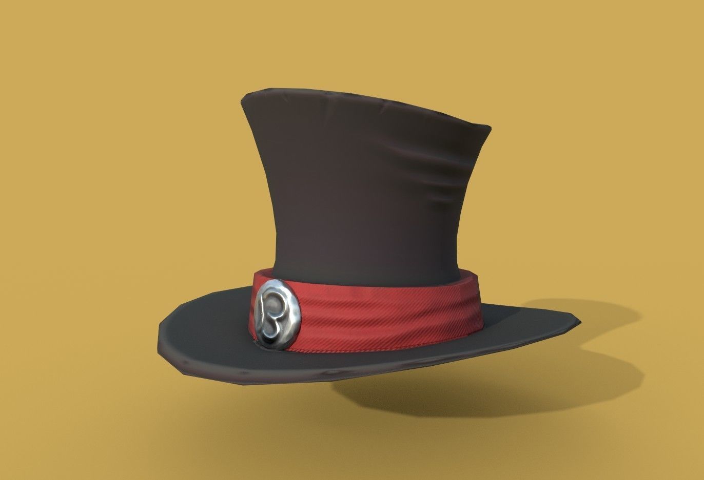 Hat retro Low-poly 3D model_12