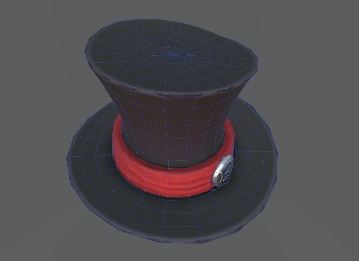 Hat retro Low-poly 3D model_14