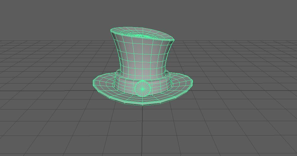 Hat retro Low-poly 3D model_5