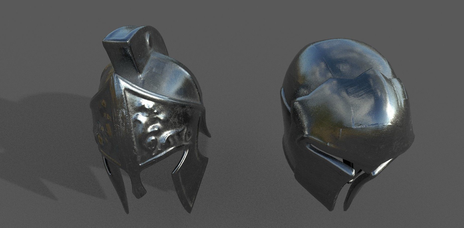 Helmet Low-poly 3D model metal Low-poly 3D model_2