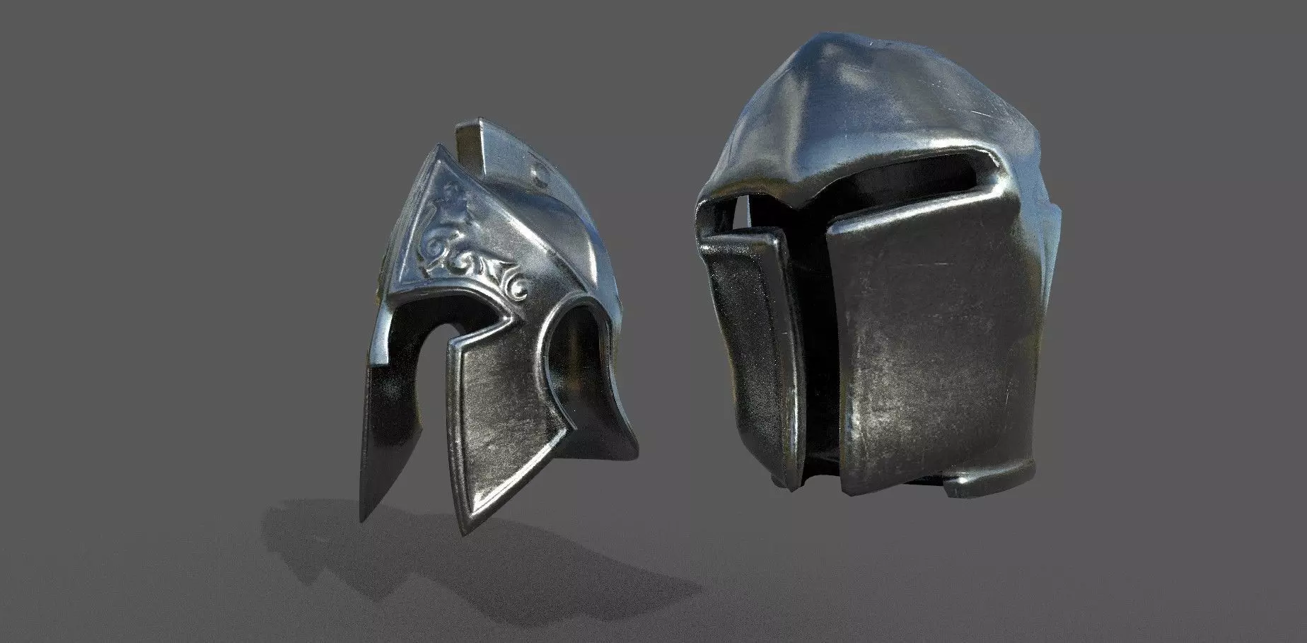 Helmet Low-poly 3D model metal Low-poly 3D model_0