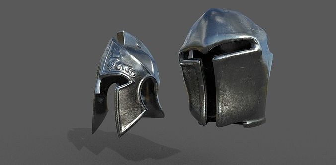 Helmet Low-poly 3D model metal Low-poly 3D model