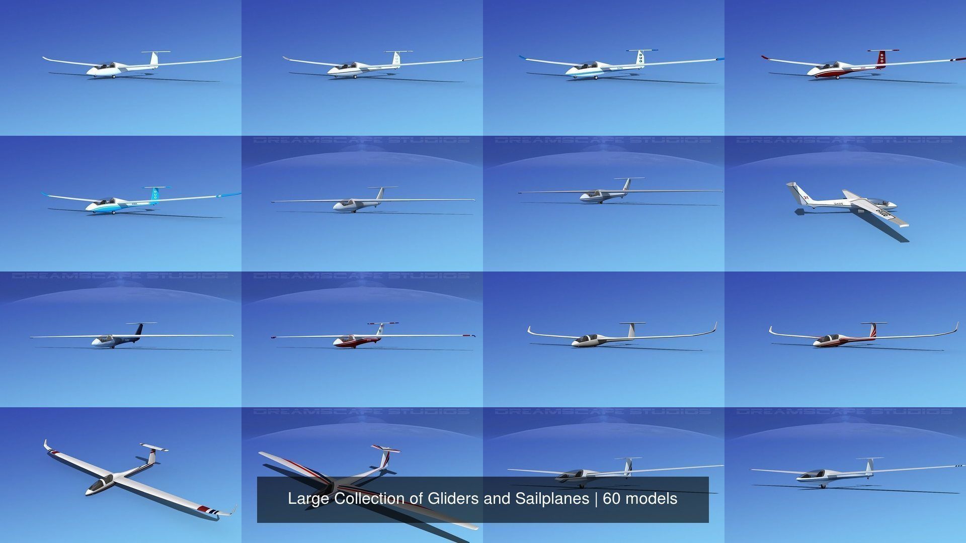 Large Collection of 60 Gliders and Sailplanes _9