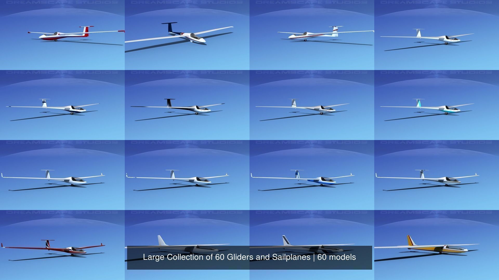Large Collection of 60 Gliders and Sailplanes _5