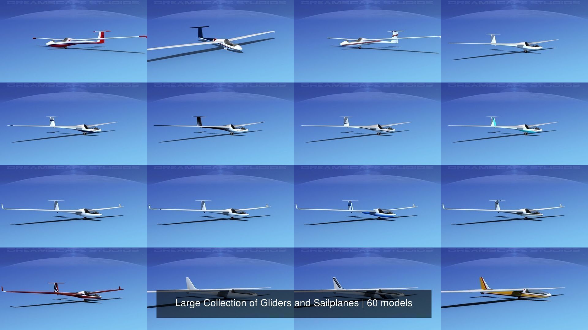Large Collection of 60 Gliders and Sailplanes _12