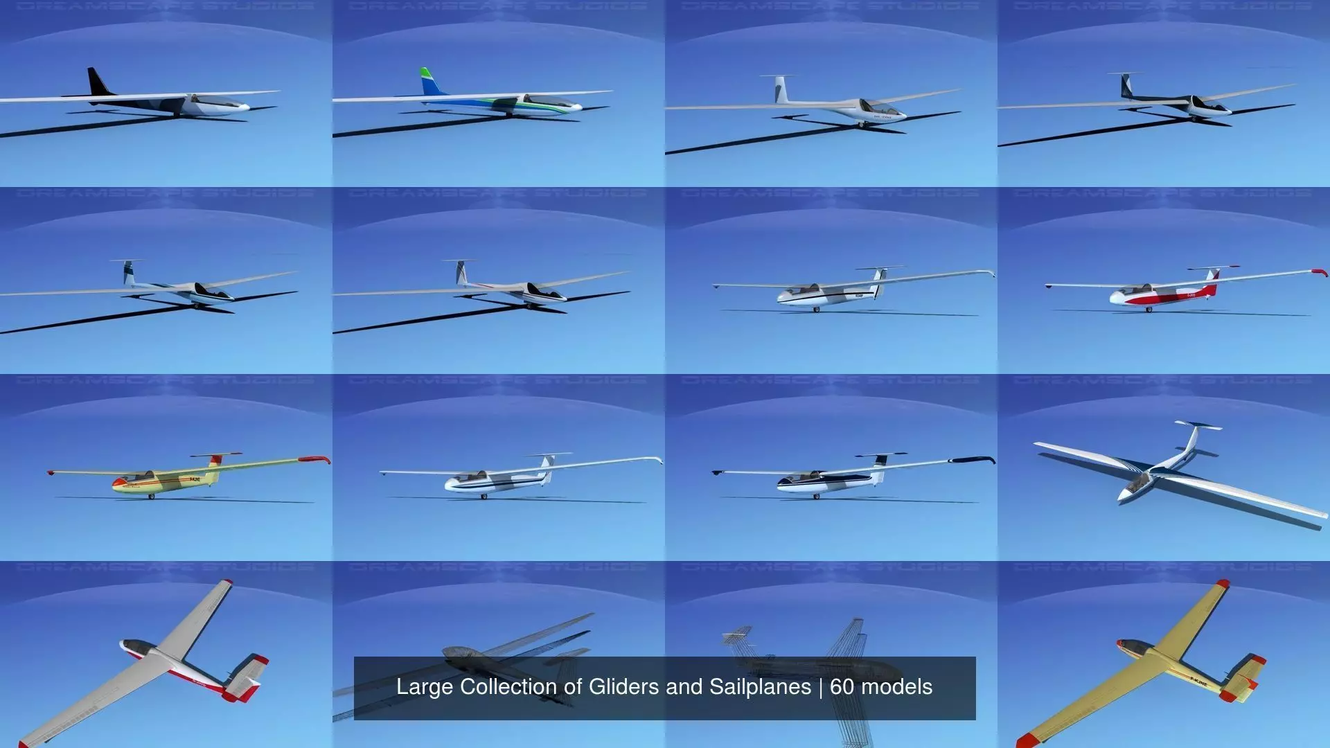 Large Collection of 60 Gliders and Sailplanes _0