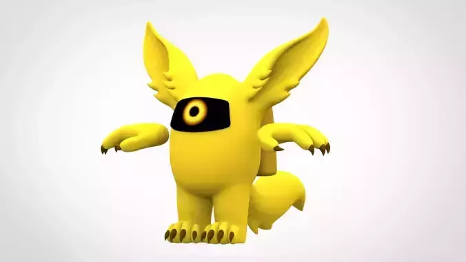Among Us Yellow Werewolf Low-poly 3D model