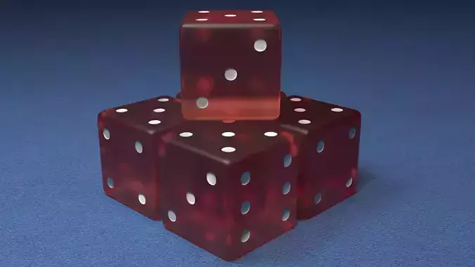 Dice Red and White 3D model