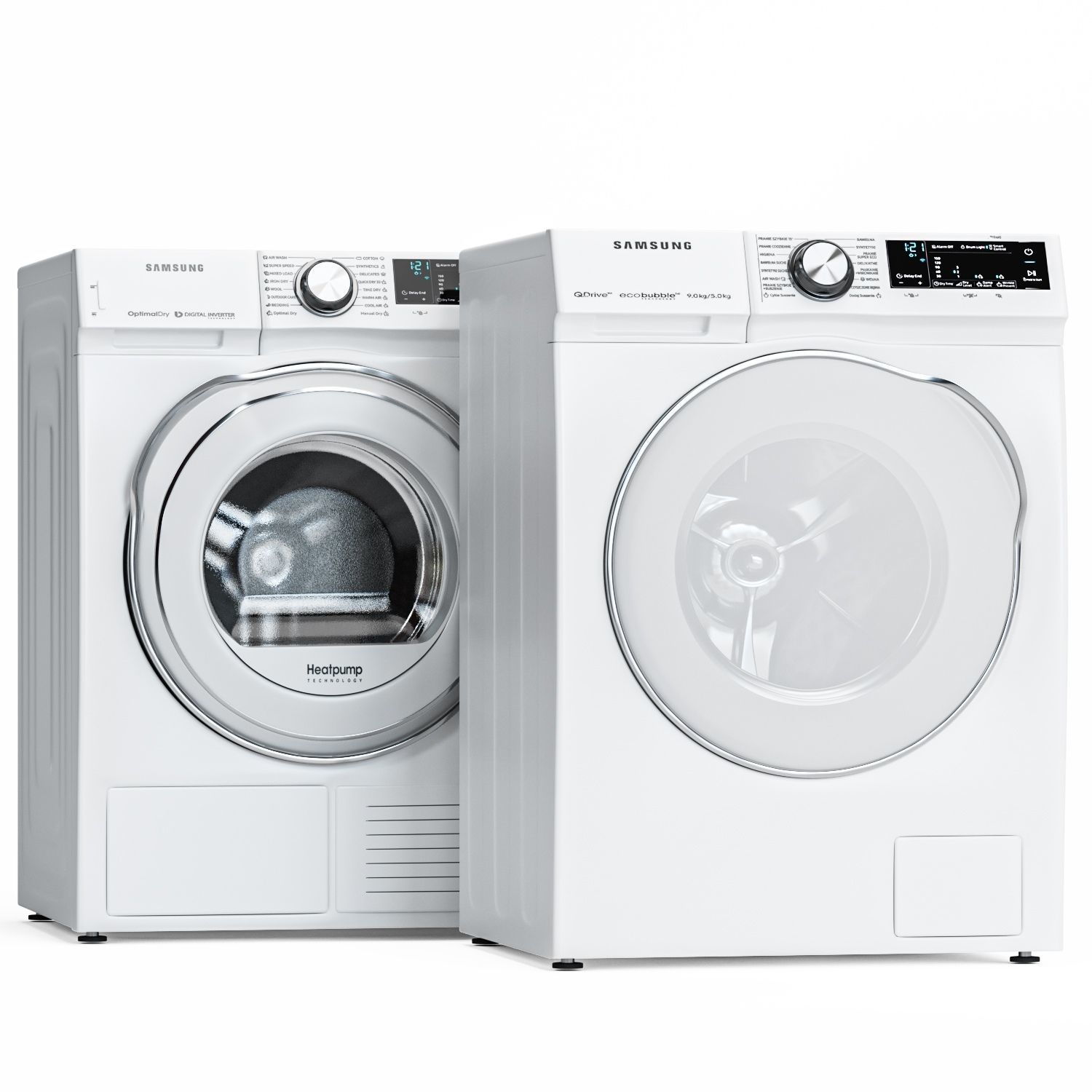 Samsung washer and dryer 3D model_1