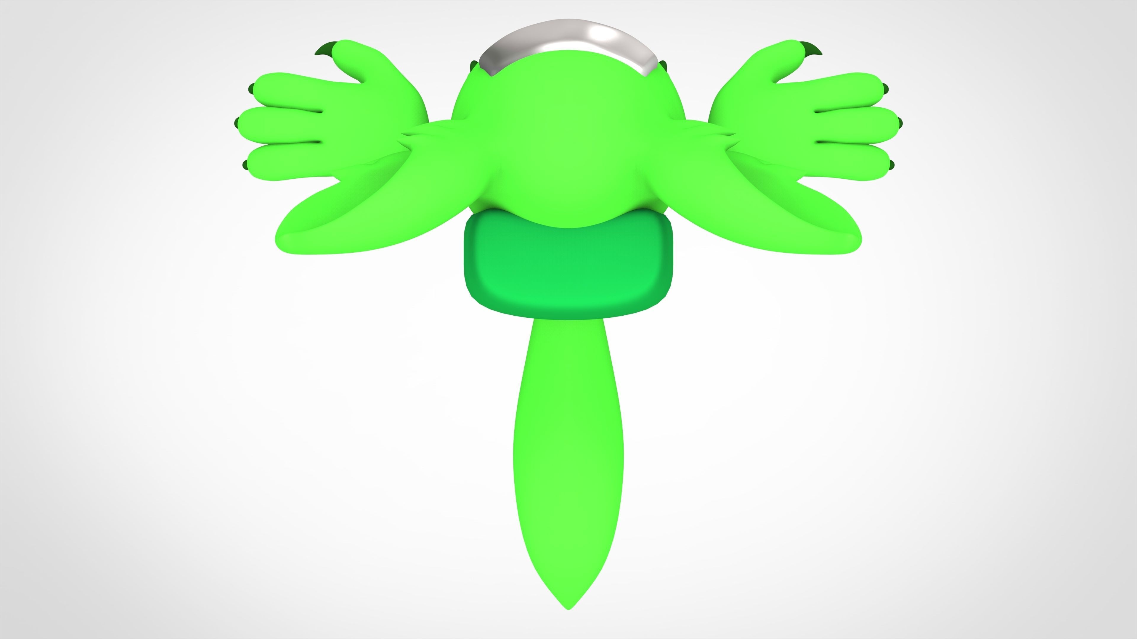 Among Us Lime Werewolf Low-poly 3D model_9