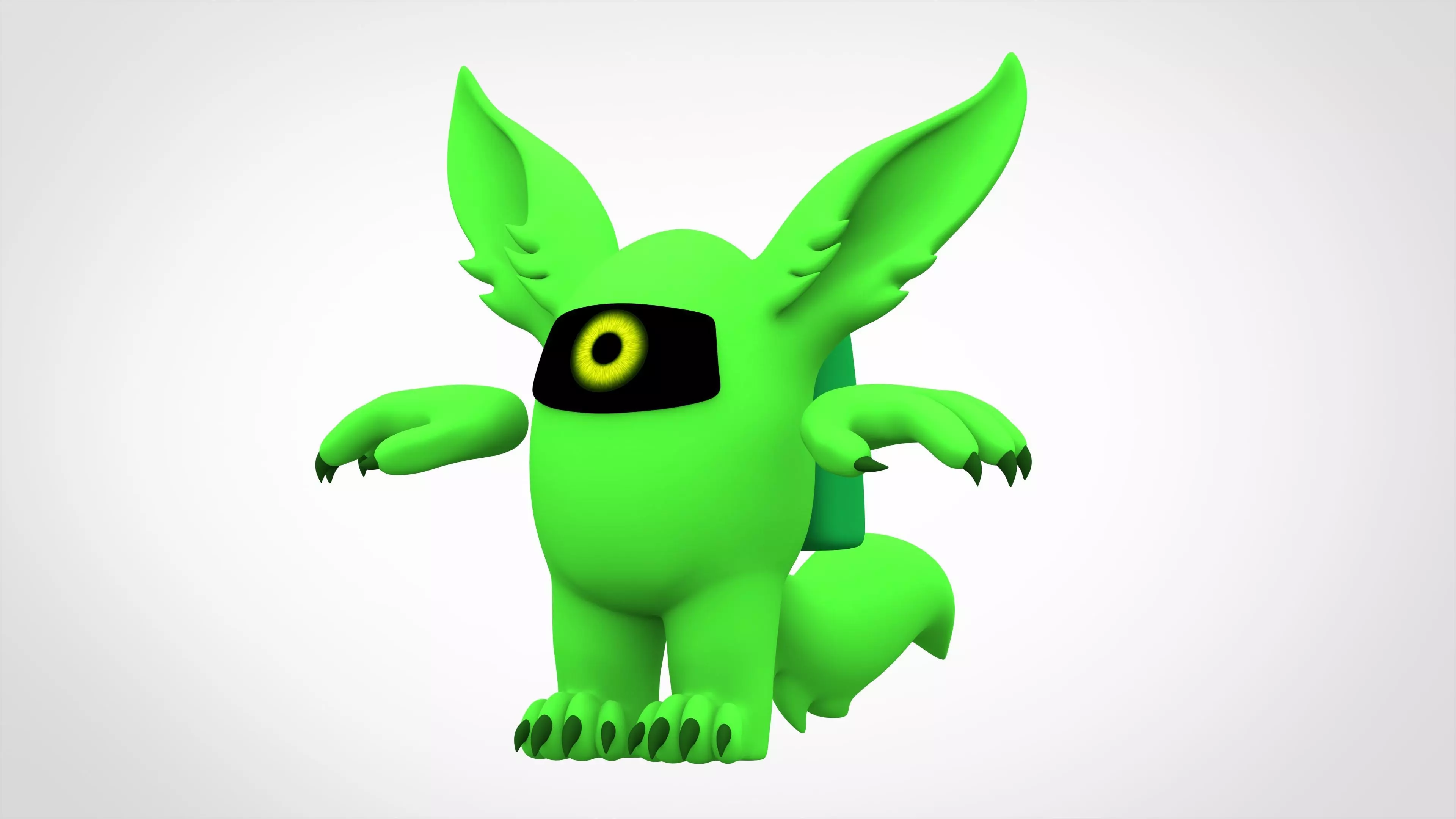 Among Us Lime Werewolf Low-poly 3D model_0