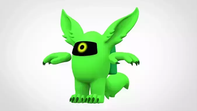 Among Us Lime Werewolf Low-poly 3D model