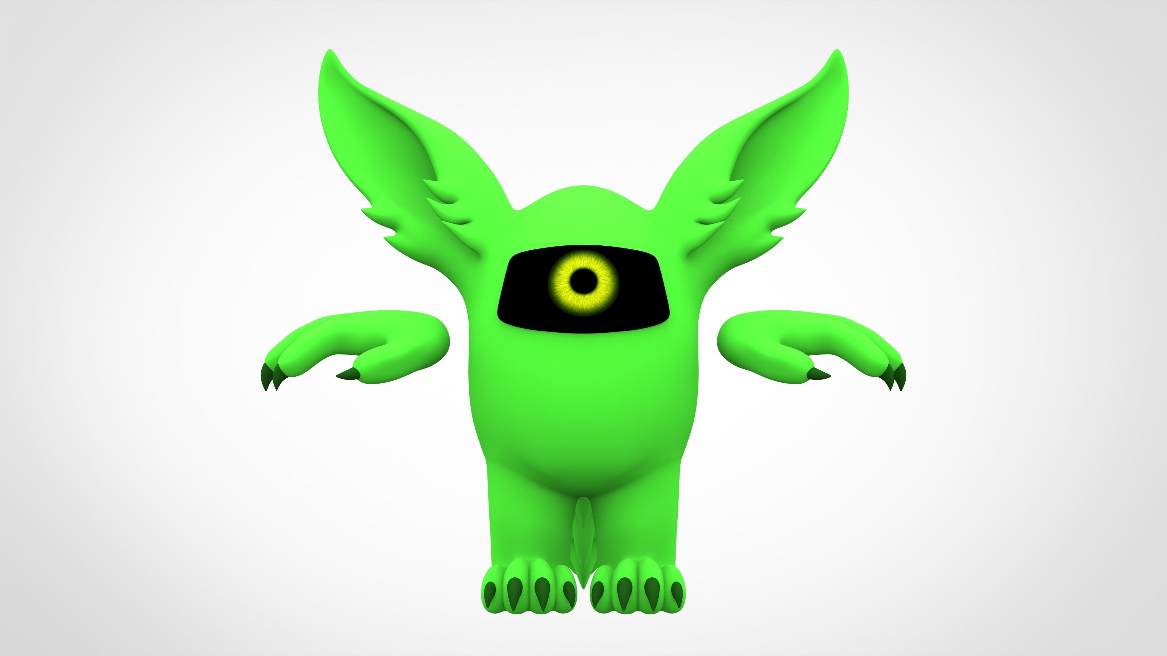Among Us Lime Werewolf Low-poly 3D model_1