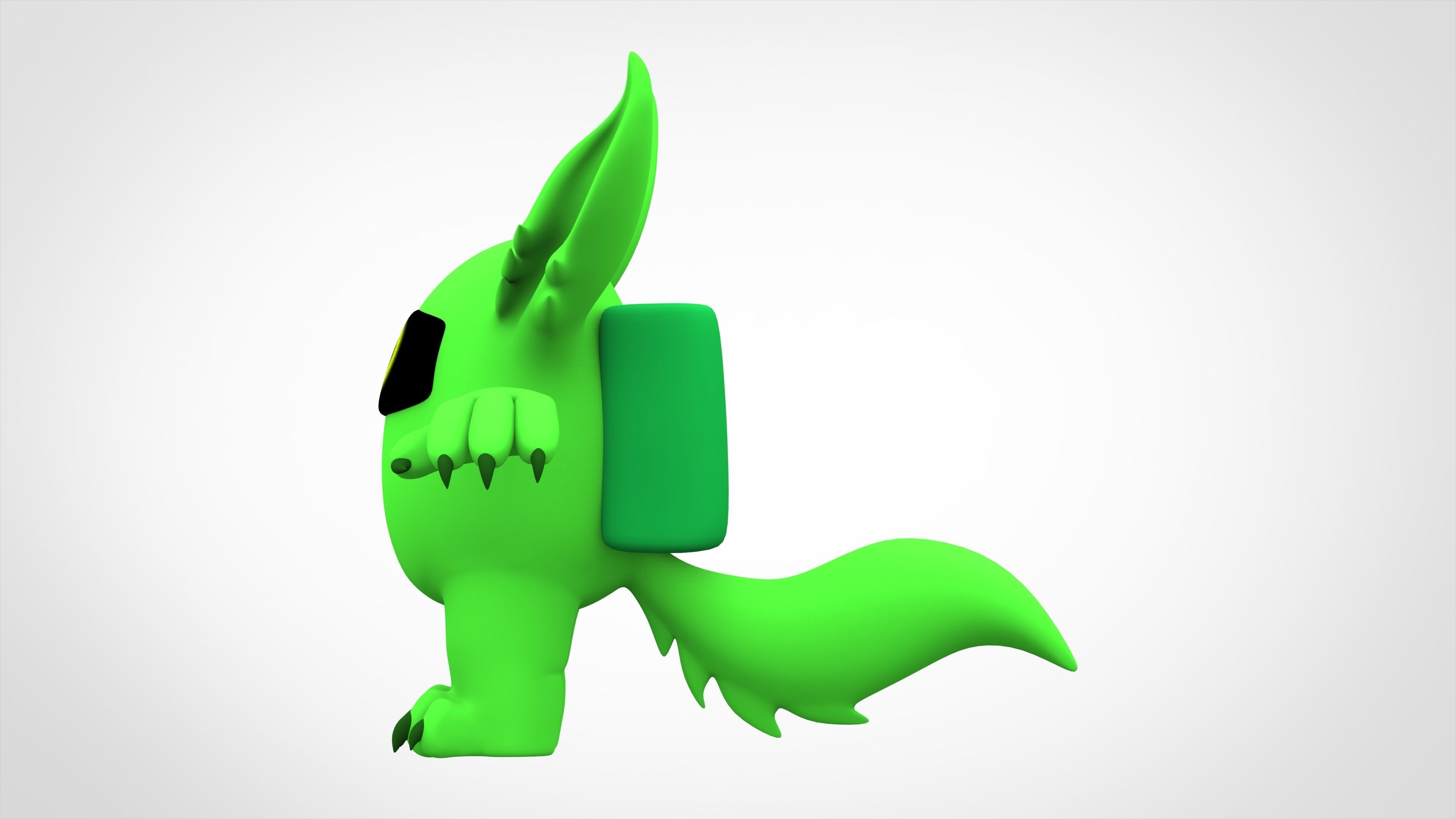 Among Us Lime Werewolf Low-poly 3D model_2