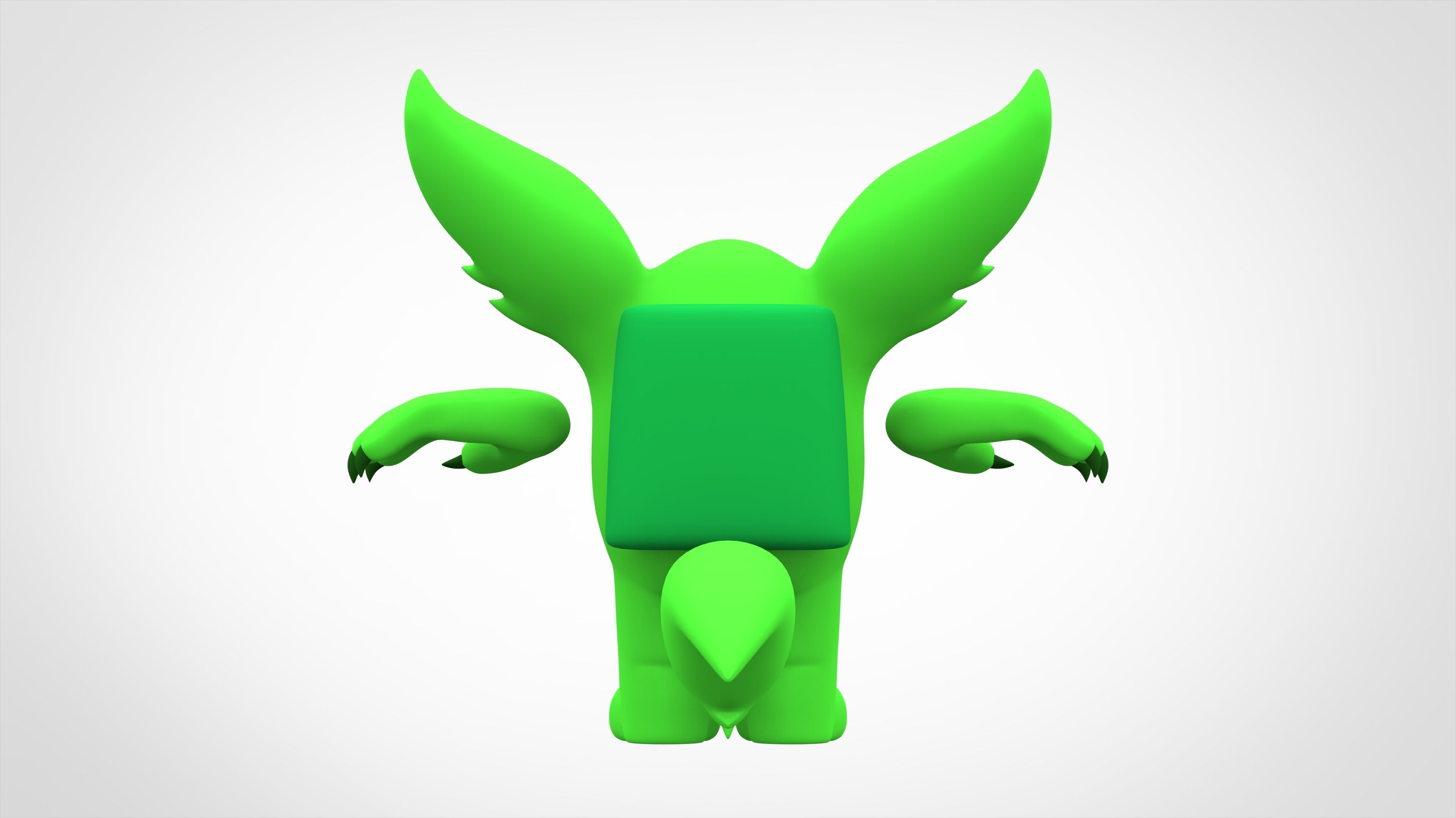 Among Us Lime Werewolf Low-poly 3D model_8
