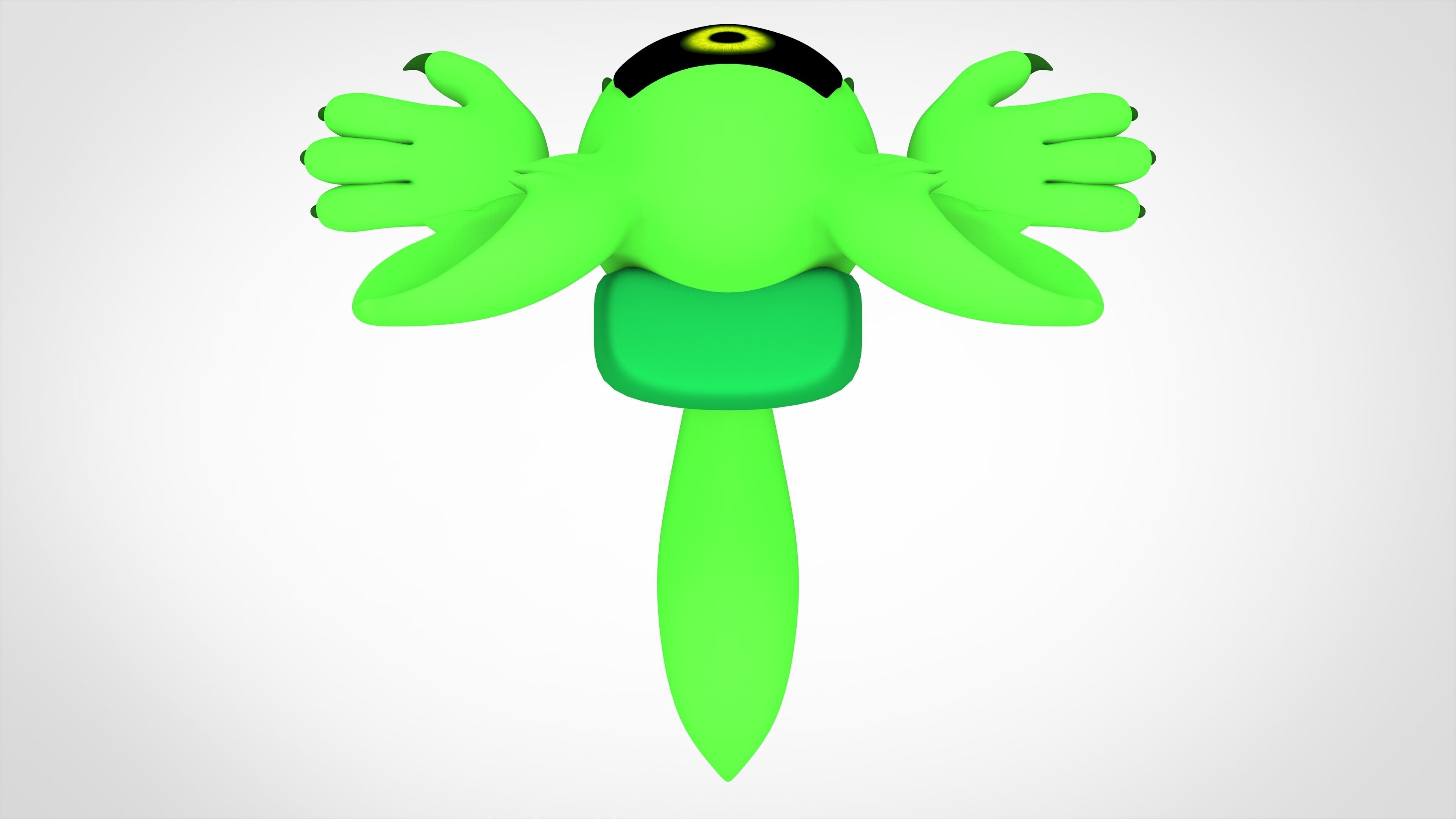 Among Us Lime Werewolf Low-poly 3D model_4