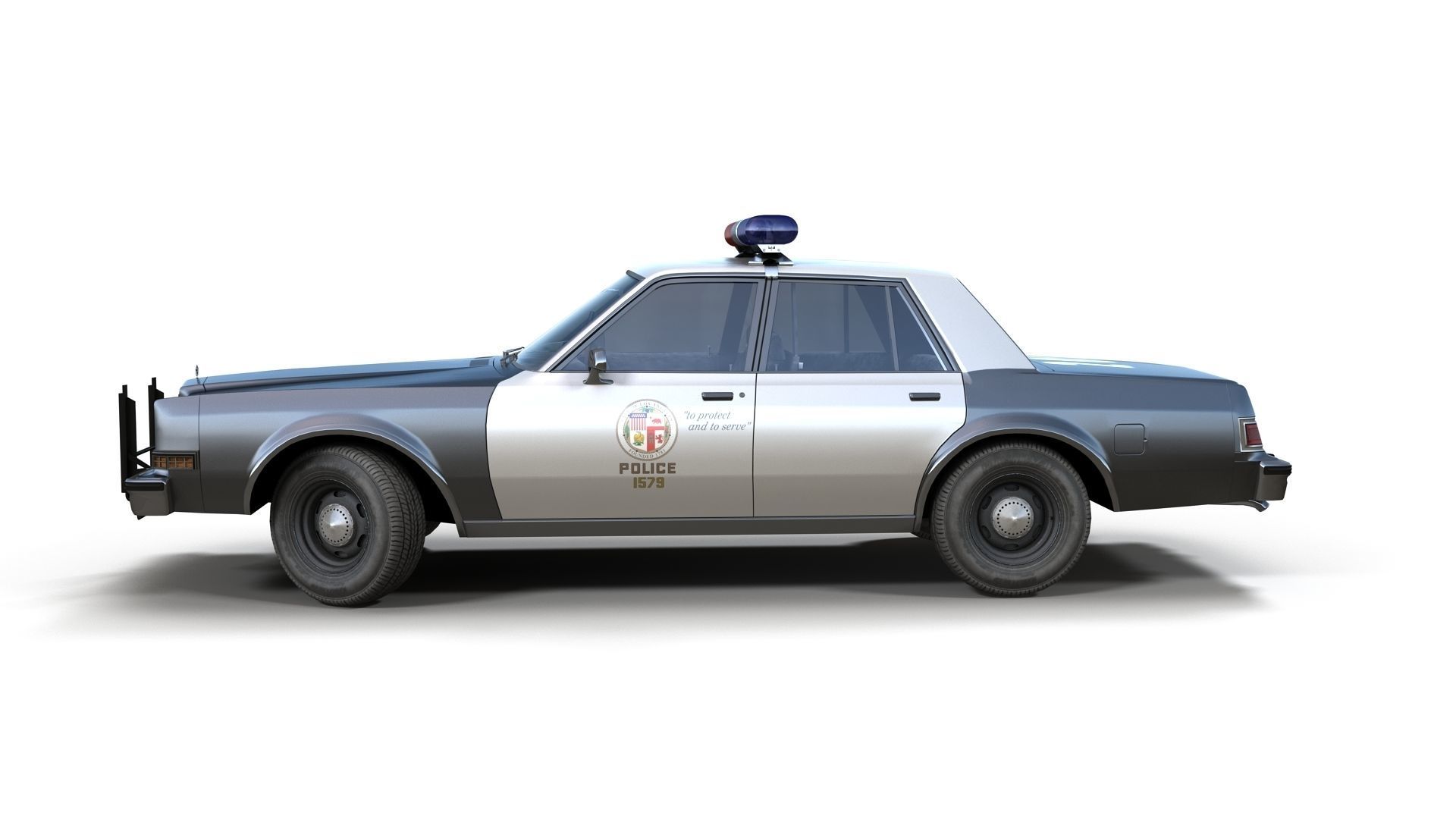 Dodge Diplomat 1980 police car Low-poly 3D model_4
