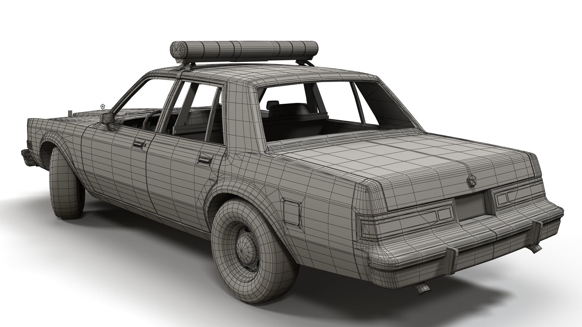 Dodge Diplomat 1980 police car Low-poly 3D model_28
