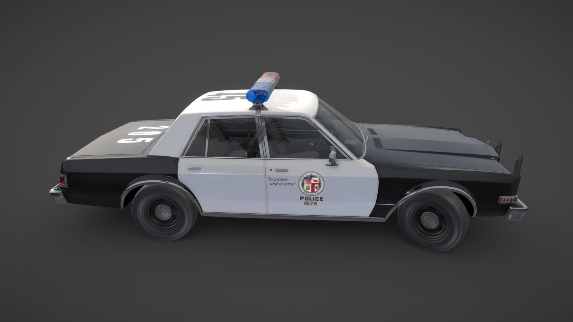 Dodge Diplomat 1980 police car Low-poly 3D model_38