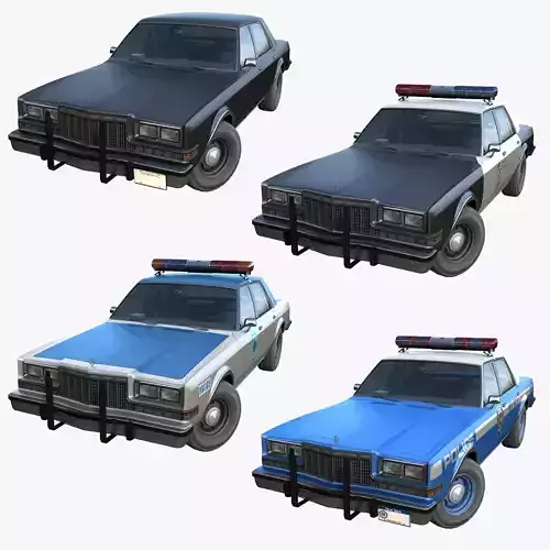 Dodge Diplomat 1980 police car Low-poly 3D model