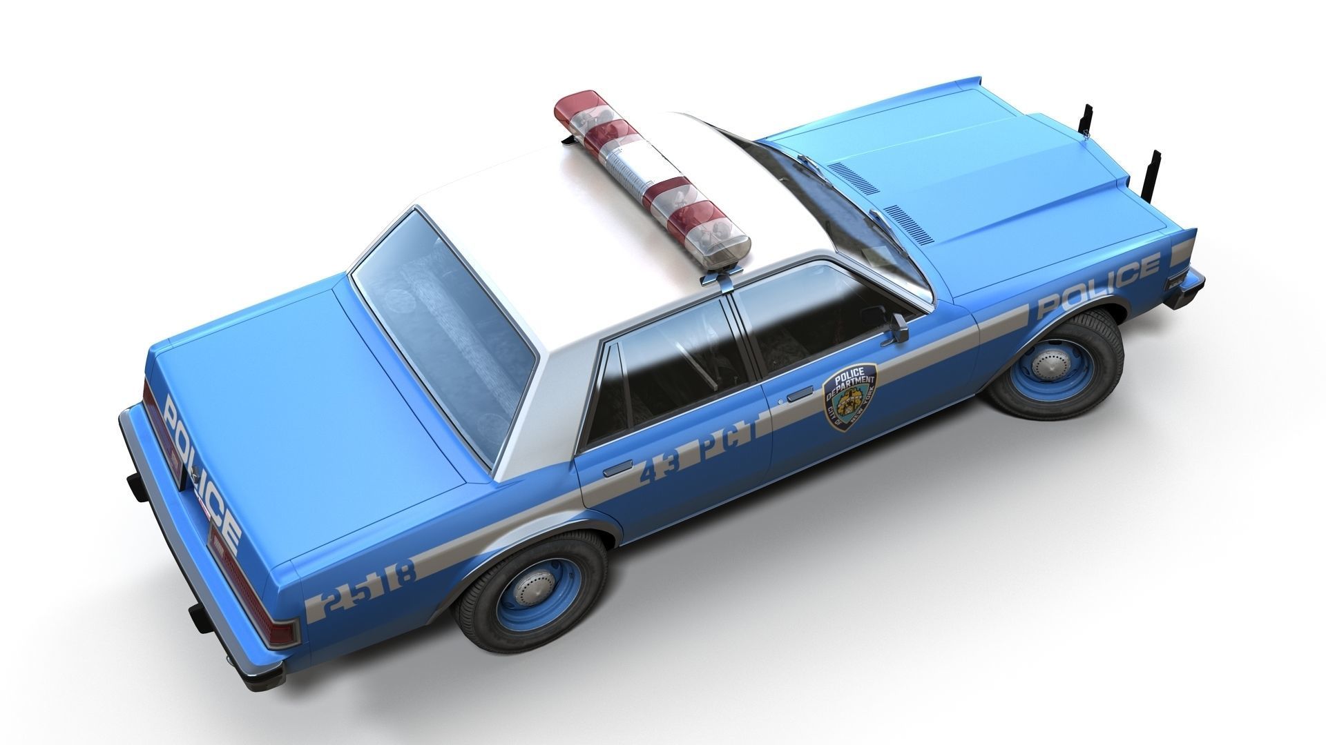 Dodge Diplomat 1980 police car Low-poly 3D model_14