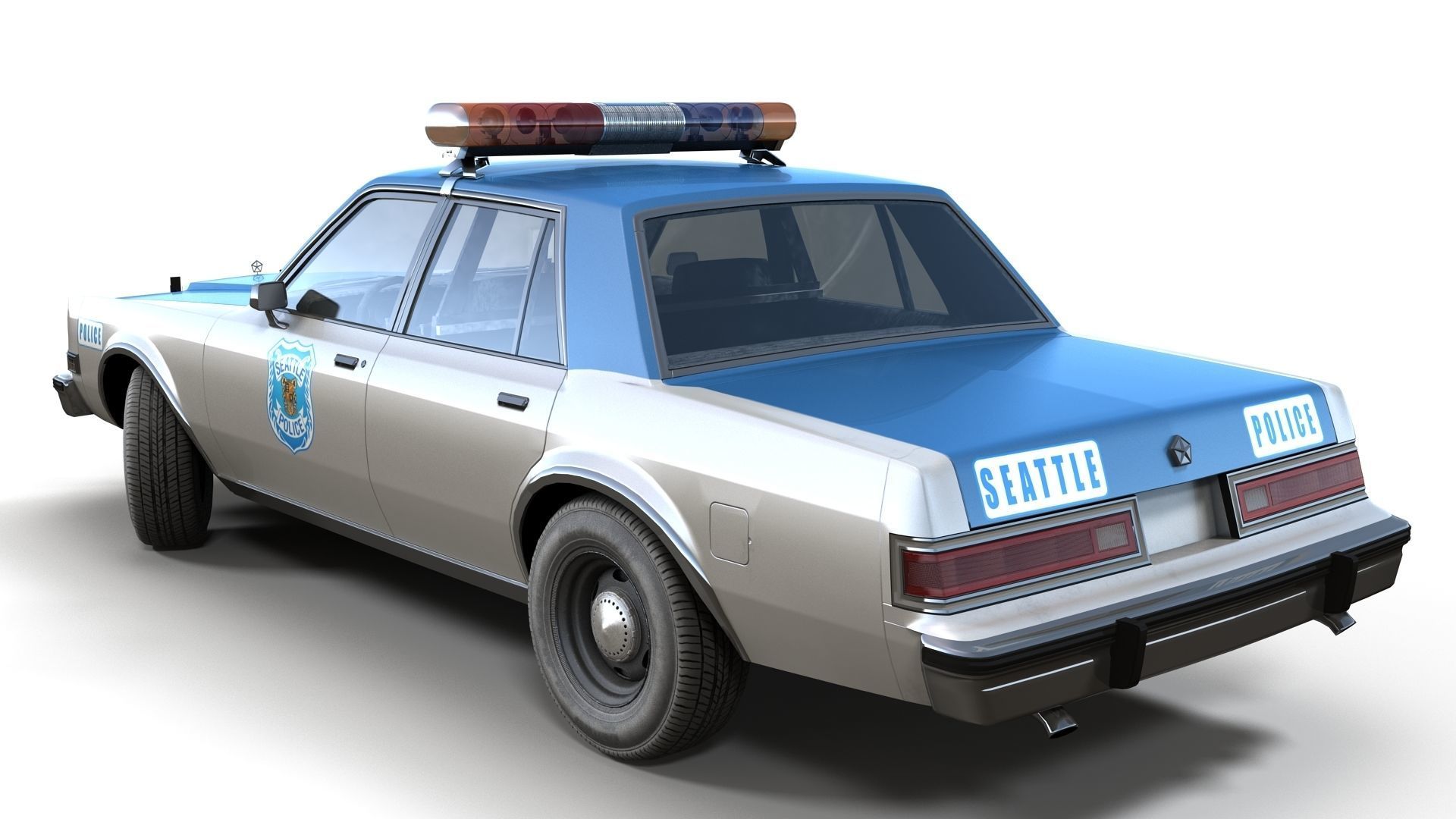 Dodge Diplomat 1980 police car Low-poly 3D model_18
