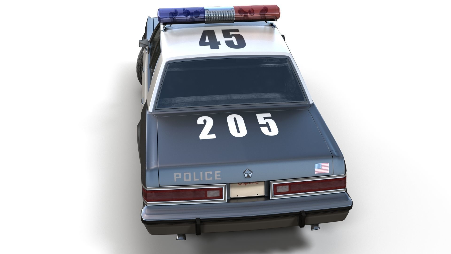Dodge Diplomat 1980 police car Low-poly 3D model_7