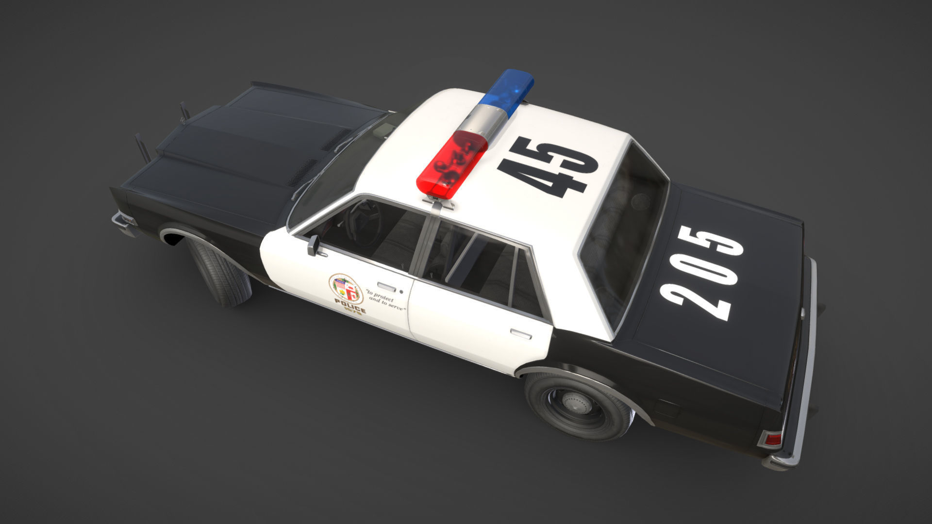 Dodge Diplomat 1980 police car Low-poly 3D model_37