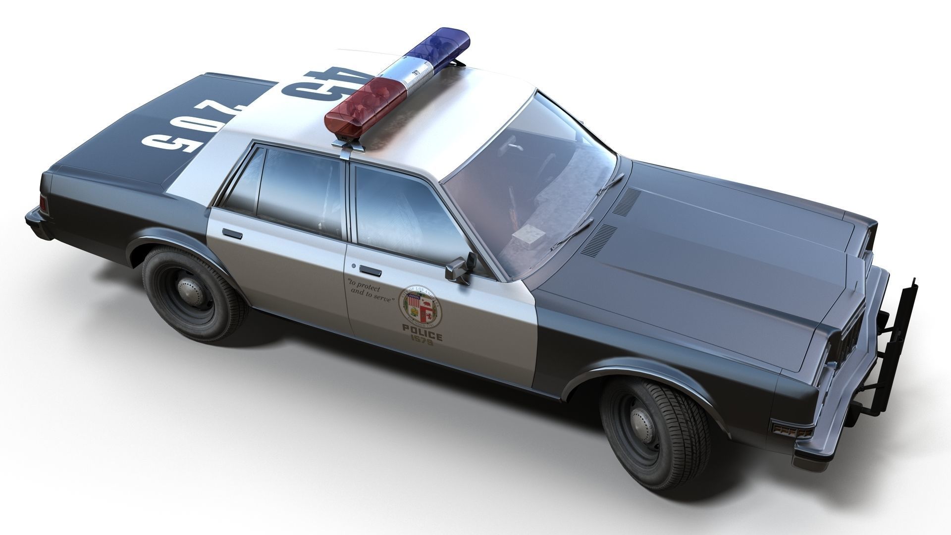 Dodge Diplomat 1980 police car Low-poly 3D model_8
