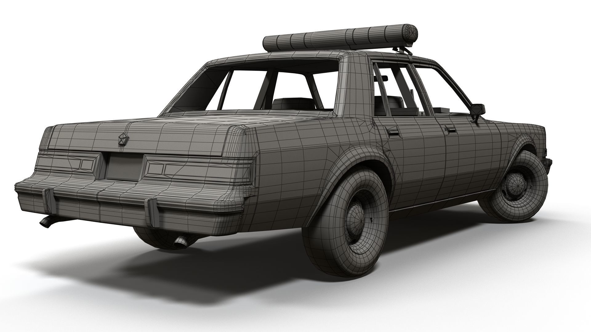 Dodge Diplomat 1980 police car Low-poly 3D model_34
