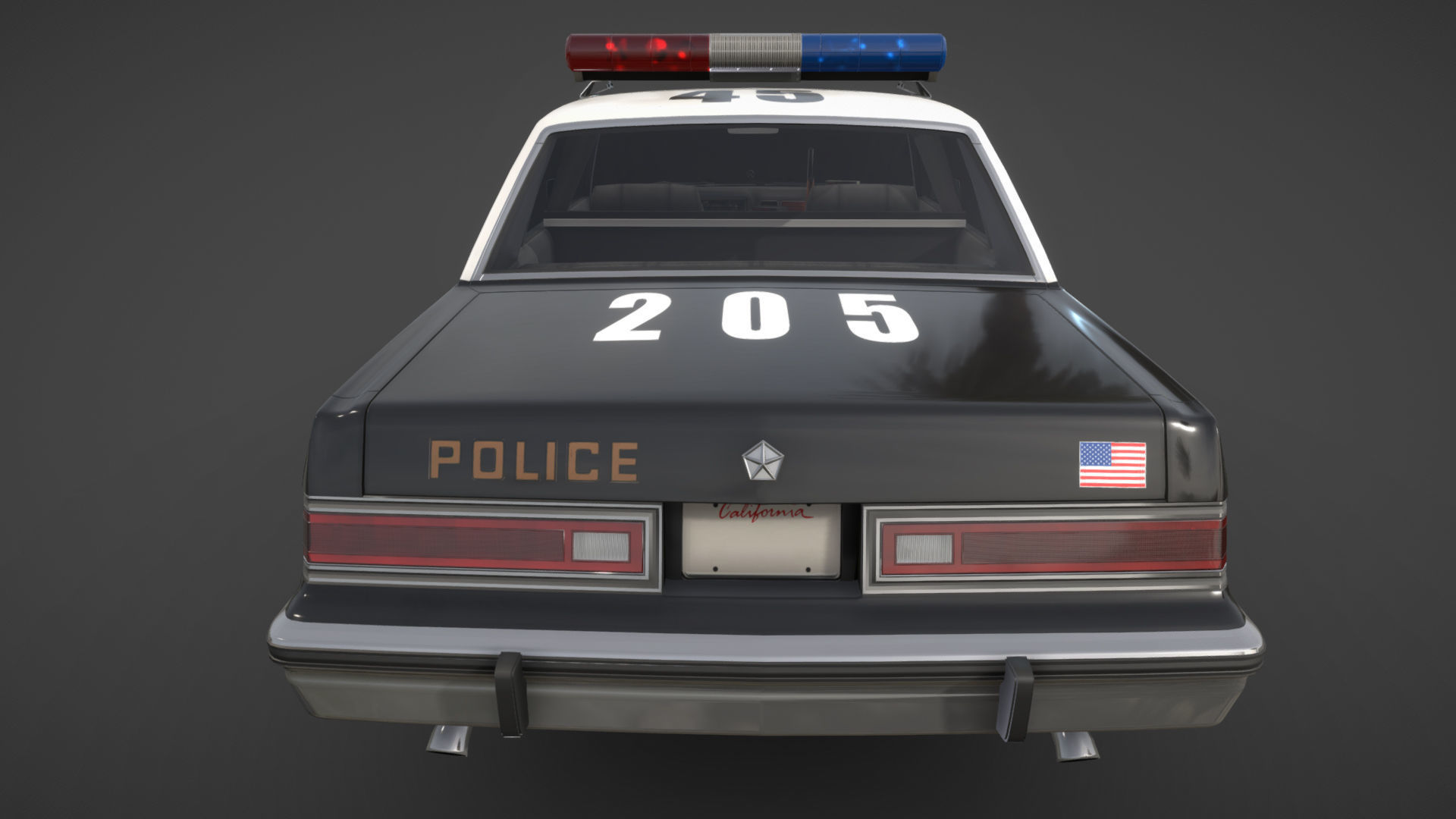 Dodge Diplomat 1980 police car Low-poly 3D model_42